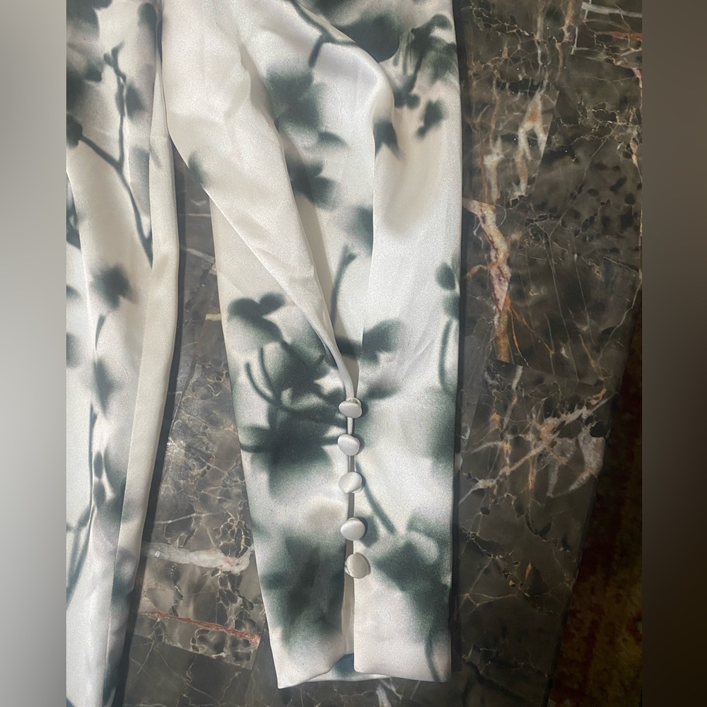 Rotate Birger Christensen abstract floral-print satin wrap dress NWOTS(No Belt) - Picture 8 of 10